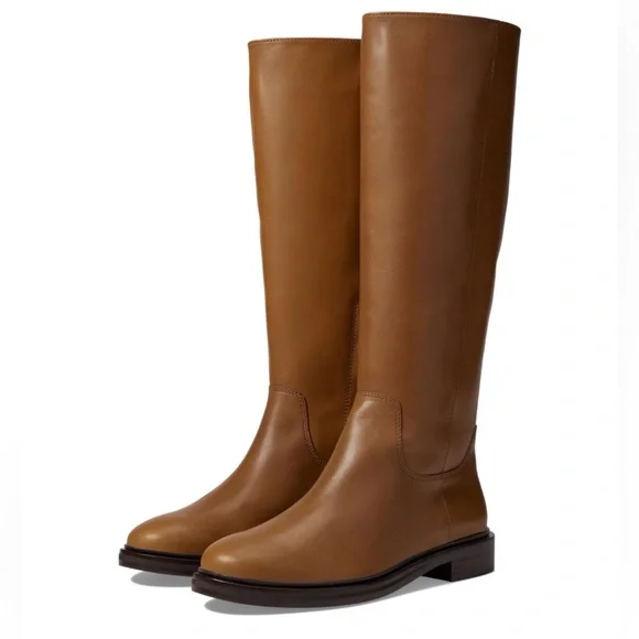 Madewell Drumgold Boot Cognac Sepia Brown Leather Tall Boots US 10 - Picture 2 of 10